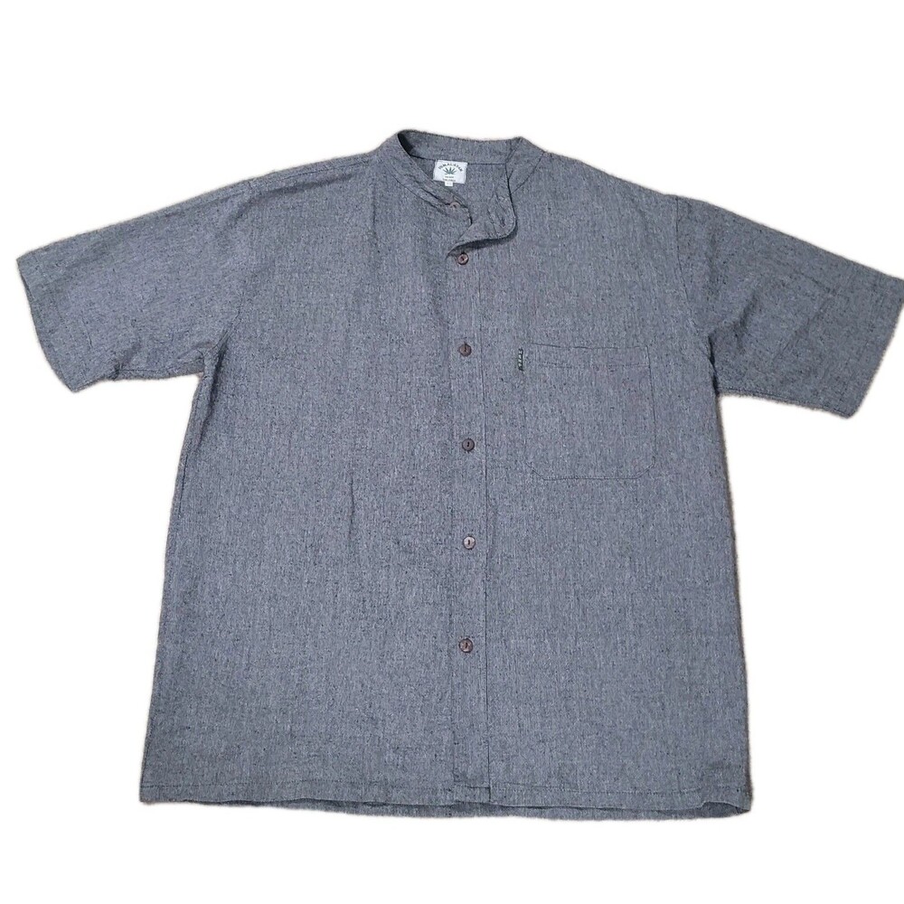 Himalayan Hemp Shirt Mens 3XL Fits Like XL Short Sleeve Button Up THC Free